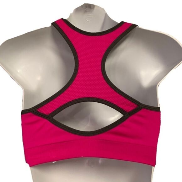 AB Racerback Sports Bra Small Fuchsia Pink Black - Picture 2 of 10